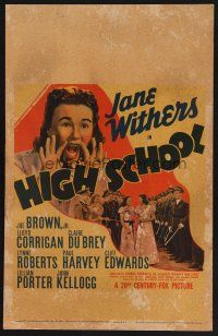 4k306 HIGH SCHOOL WC '40 Jane Withers yelling & with pretty girls and many military cadets!