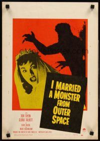 4k317 I MARRIED A MONSTER FROM OUTER SPACE WC '58 great image of Gloria Talbott & monster shadow!