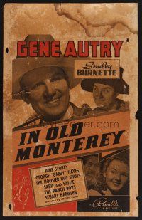 4k323 IN OLD MONTEREY WC '39 Gene Autry, Smiley Burnette, Gabby Hayes & June Storey!