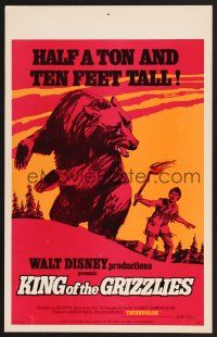 4k340 KING OF THE GRIZZLIES WC '70 Walt Disney, half a ton of giant fury, ruler of the Rockies!