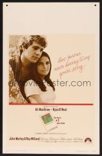 4k362 LOVE STORY WC '70 great romantic close up of Ali MacGraw & Ryan O'Neal!