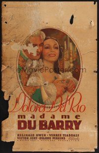 4k366 MADAME DU BARRY WC '34 artwork of sexy Dolores del Rio romanced by Reginald Owen!
