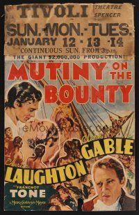 4k387 MUTINY ON THE BOUNTY WC '35 Clark Gable, Charles Laughton, sexy Movita, Best Picture winner!