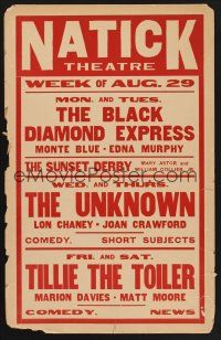 4k390 NATICK THEATRE AUGUST 29 WC '27 The Unknown with Lon Chaney & Joan Crawford, and more!
