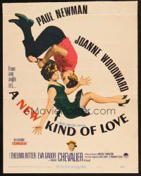 4k392 NEW KIND OF LOVE WC '63 Paul Newman loves Joanne Woodward, great romantic image!