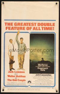 4k398 ODD COUPLE/ROSEMARY'S BABY WC '69 the greatest and oddest double feature of all time!