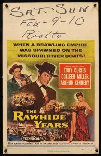 4k433 RAWHIDE YEARS WC '55 poker playing Tony Curtis + sexy Colleen Miller & Arthur Kennedy!