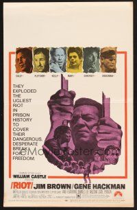 4k438 RIOT WC '69 Jim Brown & Gene Hackman escape from jail, ugliest prison riot in history!