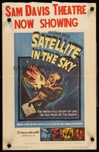 4k449 SATELLITE IN THE SKY WC '56 really cool sci-fi artwork of astronauts, English!