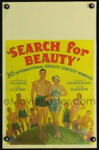 4k452 SEARCH FOR BEAUTY WC '34 skimpily dressed Buster Crabbe & Ida Lupino with contest winners!