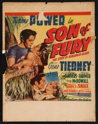 4k475 SON OF FURY WC '42 art of Tyrone Power w/beautiful Gene Tierney + Frances Farmer shown!