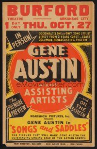 4k477 SONGS & SADDLES WC '38 country music singer Gene Austin in person along with movie!