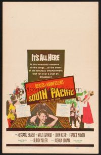 4k478 SOUTH PACIFIC WC '59 Rossano Brazzi, Mitzi Gaynor, Rodgers & Hammerstein musical!