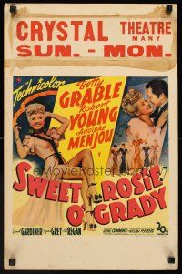 4k491 SWEET ROSIE O'GRADY WC '43 sexy full-length Betty Grable, Robert Young, Adolphe Menjou