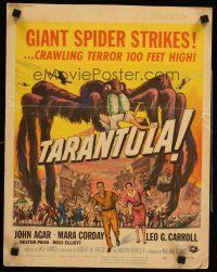 4k496 TARANTULA WC '55 Jack Arnold, great art of town running from 100 foot high spider monster!