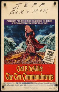 4k507 TEN COMMANDMENTS WC R66 Cecil B. DeMille classic, art of Charlton Heston with tablets!