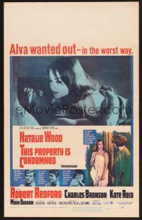 4k516 THIS PROPERTY IS CONDEMNED WC '66 close up of sexy Natalie Wood & Robert Redford in bed!