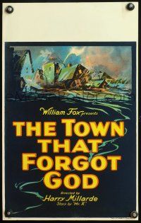 4k526 TOWN THAT FORGOT GOD WC '22 stone litho of the climax of the movie with God destroying town!