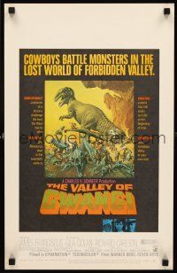 4k537 VALLEY OF GWANGI WC '69 Ray Harryhausen, great artwork of cowboys battling dinosaurs!