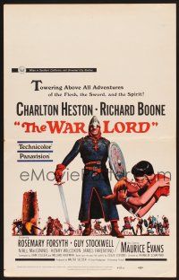 4k545 WAR LORD WC '65 art of Charlton Heston all decked out in armor with sword!