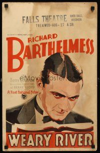 4k547 WEARY RIVER WC '29 cool intense artwork portrait of Richard Barthelmess in tuxedo!