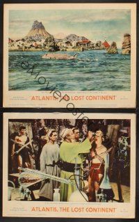 4m961 ATLANTIS THE LOST CONTINENT 2 LCs '61 George Pal sci-fi, captives turned into slaves!