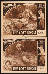 4m981 LOST JUNGLE 2 LCs '34 animal trainer Clyde Beatty & Cecilia Parker in serial!