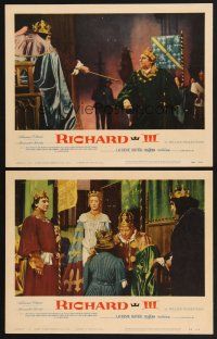 4m991 RICHARD III 2 LCs '56 director/star Laurence Olivier as the English King!