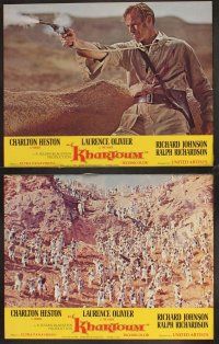 4m347 KHARTOUM 8 color 11x14 stills '66 Charlton Heston & Laurence Olivier, North African adventure!