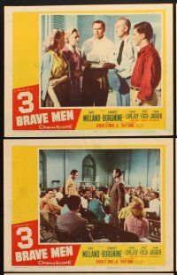 4m788 3 BRAVE MEN 6 LCs '57 Ray Milland, Ernest Borgnine, Frank Lovejoy, Nina Foch!