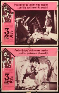 4m054 3 IN THE ATTIC 8 LCs '68 Yvette Mimieux, Judy Pace & Maggie Thrett on campus!