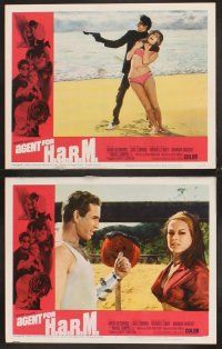 4m064 AGENT FOR H.A.R.M. 8 LCs '66 Mark Richman, Wendell Corey, Barbara Bouchet, sexy spies!