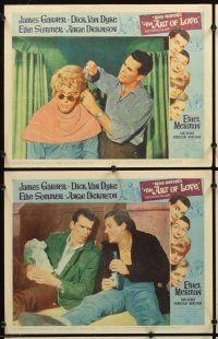 4m090 ART OF LOVE 8 LCs '65 James Garner & pretty Angie Dickinson at airport ticket counter!