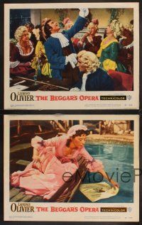 4m908 BEGGAR'S OPERA 4 LCs '53 Laurence Olivier is wanted by the law & the women he proposed to!