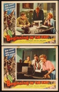4m933 BEGINNING OF THE END 3 LCs '57 scientist Peter Graves & sexy Peggie Castle!