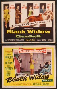 4m134 BLACK WIDOW 8 LCs '54 Ginger Rogers, Gene Tierney, Van Heflin, George Raft, sexy!