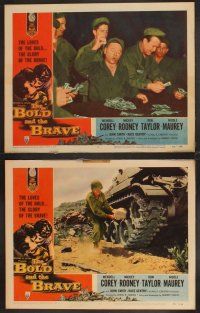 4m139 BOLD & THE BRAVE 8 LCs '56 Wendell Corey, Mickey Rooney, the guts & glory story bravely told!