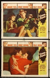 4m151 CAPE FEAR 8 LCs '62 Gregory Peck, Robert Mitchum, Polly Bergen, classic film noir!
