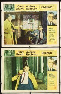 4m169 CHARADE 8 LCs '63 James Coburn, tough Cary Grant & sexy Audrey Hepburn!