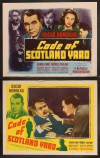 4m178 CODE OF SCOTLAND YARD 8 LCs '48 Derek Farr, Muriel Pavlow, English detective Oscar Homolka!