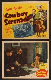 4m184 COWBOY SERENADE 8 LCs '42 singing cowboy Gene Autry, Smiley Burnette, Fay McKenzie!