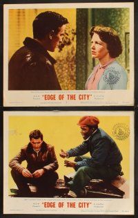 4m743 EDGE OF THE CITY 7 LCs '57 John Cassavetes, Sidney Poitier, Ruby Dee, Kathleen Maguire!