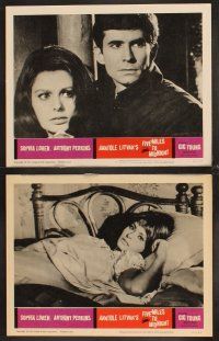 4m239 FIVE MILES TO MIDNIGHT 8 LCs '63 Le Couteau dans la Plaie, Sophia Loren & Anthony Perkins!