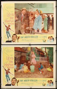 4m376 LET'S BE HAPPY 8 LCs '57 Vera-Ellen & Tony Martin dancing in cool fantasy sequence!