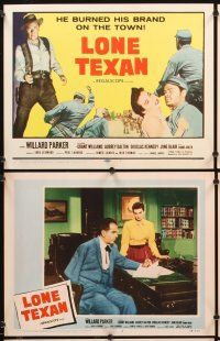 4m384 LONE TEXAN 8 LCs '59 Texas cowboy Willard Parker saves Audrey Dalton from bad guy!