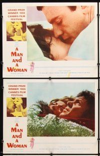 4m411 MAN & A WOMAN 8 LCs '66 Claude Lelouch's Un homme et une femme, Anouk Aimee, Trintignant
