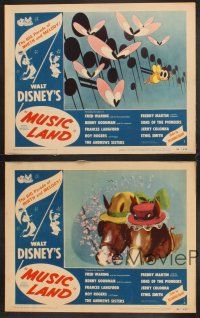 4m924 MUSIC LAND 4 LCs '55 cool art & images of Pecos Bill & other Disney characters!