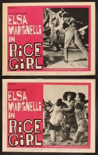 4m773 RICE GIRL 7 LCs '63 La Risaia, Folco Lulli, sexy fieldworker Elsa Martinelli!