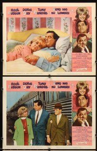 4m597 SEND ME NO FLOWERS 8 LCs '64 great images of Rock Hudson, Doris Day, Tony Randall!