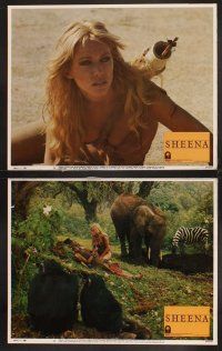 4m606 SHEENA 8 LCs '84 sexy Tanya Roberts in furs in Africa, lions destroying car!